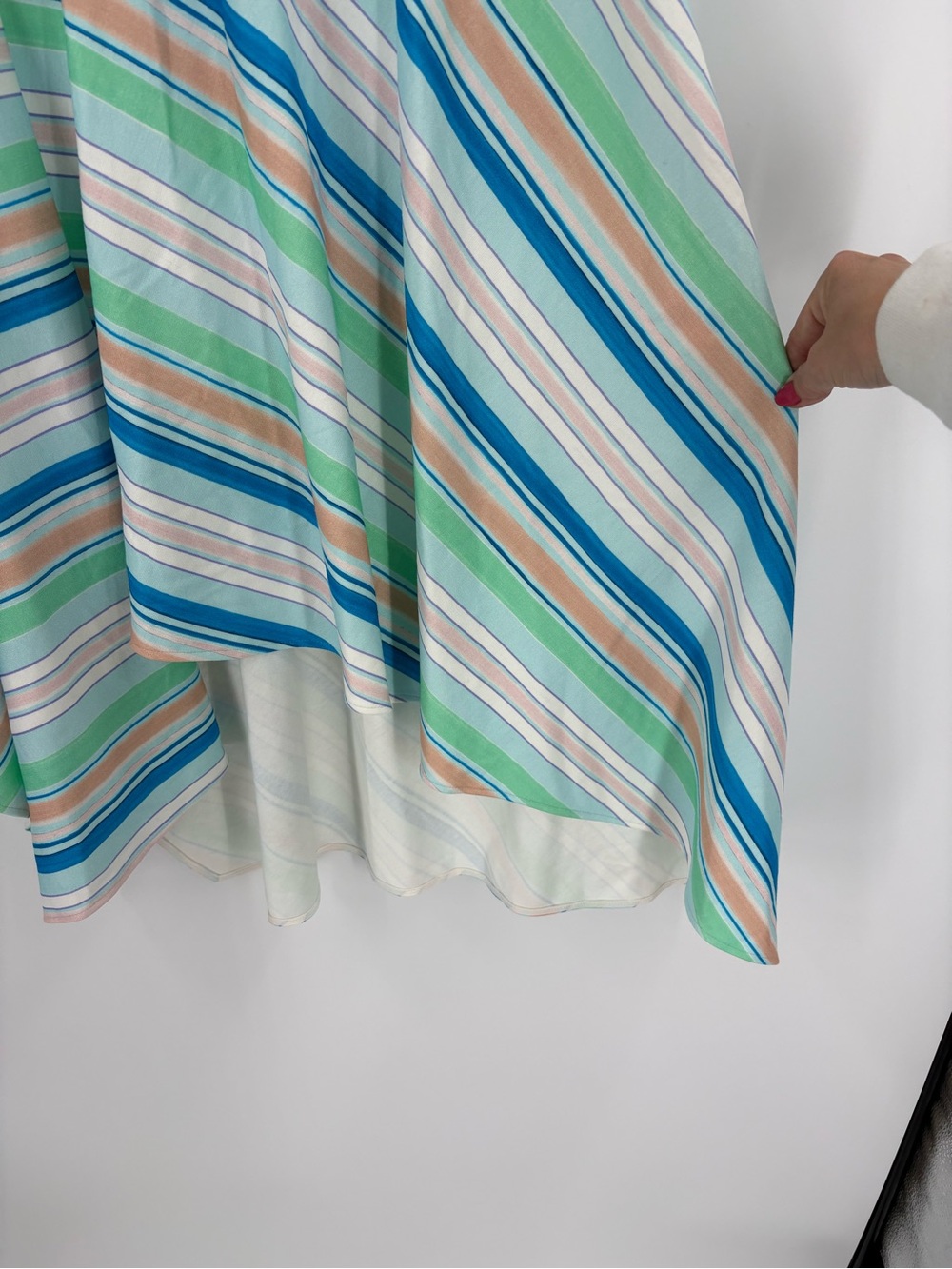 Peter Pilotto Jersey Wrap Effect Skirt Pastel Green Blue Asymmetric Size 6 - Picture 6 of 16